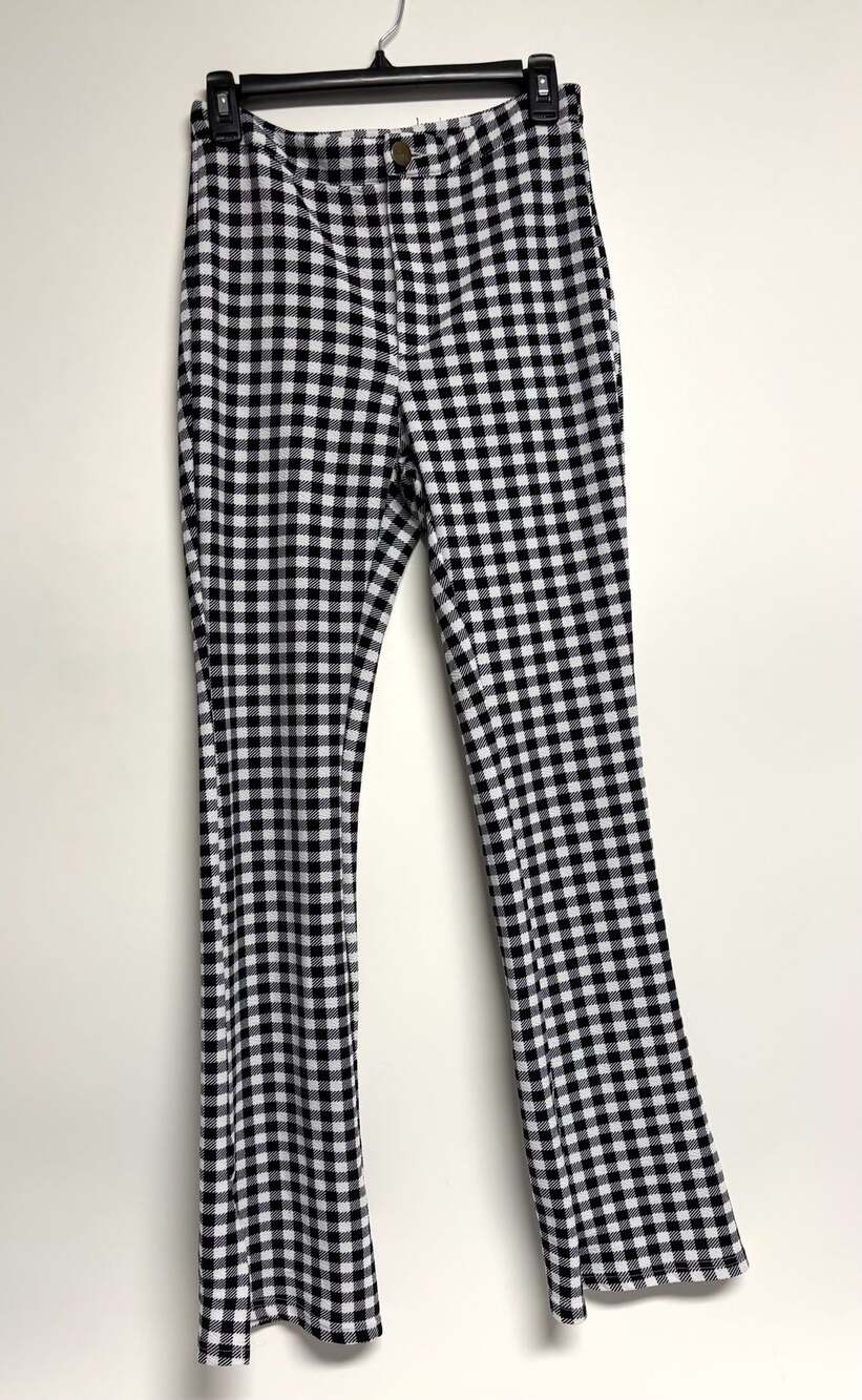 SHEIN Gingham Pants Size M Black White Checkered
